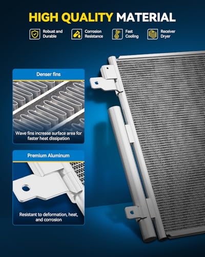 PHILTOP Air Conditioning A/C Condenser Compatible with Toyota Corolla 2010-2018, Matrix 2009-2013, Scion xB 2008-2015, Pontiac Vibe 2009-2010, with Receiver Drier Replace# 3775, 8845002330