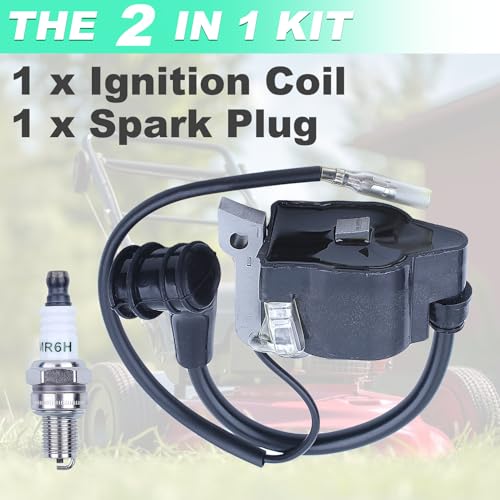 Ignition Coil for Honda GX35 UMK435 HHT35S and Series, ADEFOL Ignition Coil Module with Spark Plug Brushcutter Accessory 4-Stroke Engine Parts Replace 30500-Z0Z-013, 30500-Z3F-003