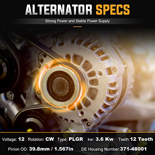 Alternator Replacement Compatible with 2011 2012 2013 2014 Ford F-150 5.0 5L Replace 104210-6270, 104210-6660, 11532, 11679, AL3T-10300-CA