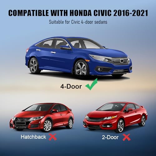 ItranMc Car Window Weather Stripping Molding Trim Belt,Compatible with Honda Civic 2016-2021 4-Door Sedan, Replace#72450-TEA-T01 72410-TEA-T01 72950-TEA-T01 72910-TEA-T01