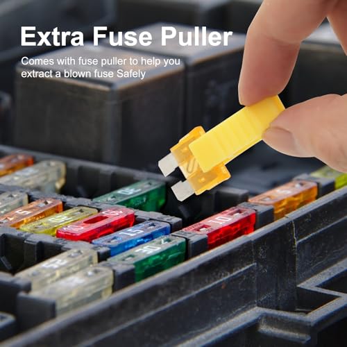 Nayoto 1011-Piece Universal Zinc Flake Car Fuse Set - 410 Standard, 410 Mini & 185 Micro Fuses (2A-40A), with 2 Removal Tools, 2 Testers & 2 Clips - Compatible with Cars, Trucks, RVs, Boats etc.