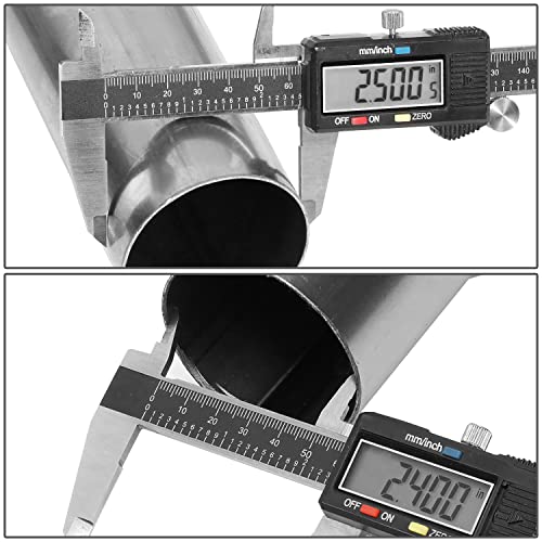 DNA MOTORING ZTL-25RAW-8P 8 Pcs 2.5 Inches Mild Steel DIY Custom Exhaust Tubing Mandrel Bend Pipe Straight & U-Bend Kit, Universal Fit