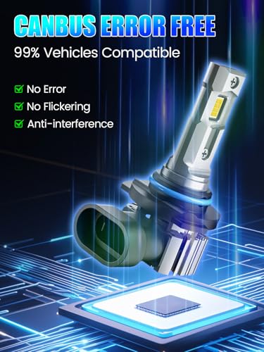 RCJ 9005 9006 Bulbs Combo, 600% Brightness 9005/HB3 High 9006/HB4 Low Dual Beam Bulbs, 6000K Cool White, Plug and Play, IP67 Waterproof, Pack of 4