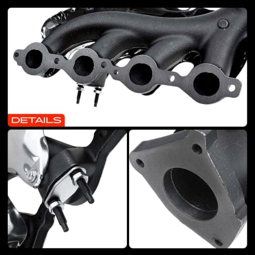 A-Premium Left Side Exhaust Manifold Kit W/Gasket & Studs & Nuts Fit for Chevy, GMC & Cadillac -Silverado 1500 2500, Express, Suburban, Tahoe, Savana, Sierra, Escalade, Replaces 12556078 12562235