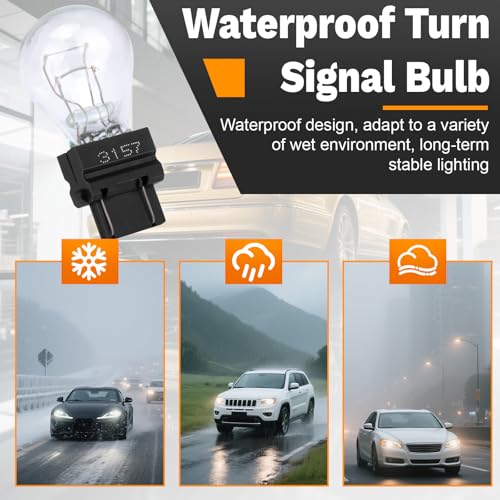 ecocstm 10 PCS 3157 Tail Light Bulb, Miniature 4157 Brake Light Bulb, Waterproof 3157 4157 Turn Signal Bulb, Automotive Side Marker Tail Light Replacement for Truck SUV Car (White)