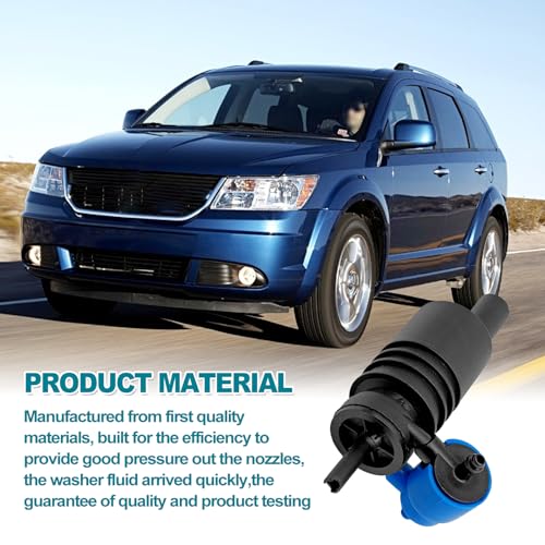 NOTISH Windshield Washer Motor Pump, Spray Windshield Washer Fluid Pump with Grommet, Compatible with Jeep, Dodge, Chrysler, Volkswagen, Audi, BMW, Chevrolet, Ford