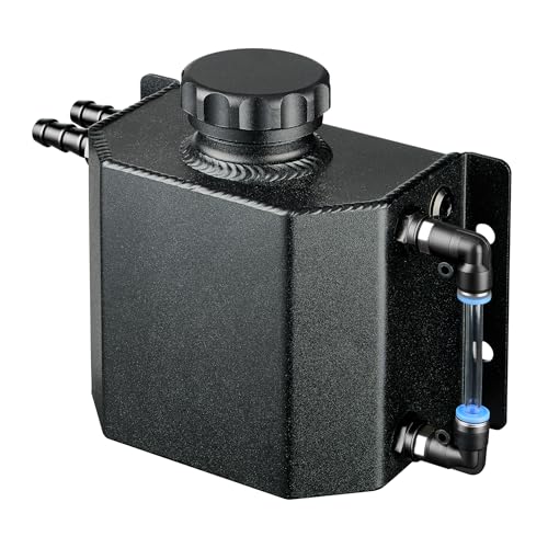 EVIL ENERGY Coolant Overflow Tank, Aluminum Radiator Tank, Reservoir Expansion Tank Universal 1L Black