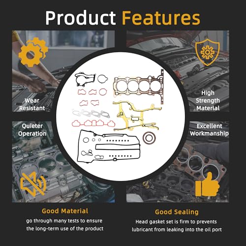 JAVOUKA Head Gasket Set, 1.4L, 2011-2015 for Chevy Cruze, 2012-2016 for Chevrolet Sonic, 2015-2016 for Chevy Trax, 2013-2016 for Buick Encore, Gas DOHC VIN-B C 9(34pcs)