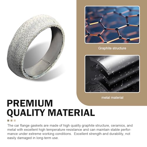 Zikefest 2PCS Exhaust Manifold Gasket, 2.56inch Sealed Exhaust Manifold Gasket, Prevent Leaking Between Exhaust Pipe and Exhaust Manifold, Universal Replacement Donut Gasket (65MM)
