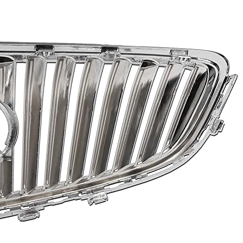 G-PLUS Front Bumper Upper Grille Assembly Chrome Compatible with 2012-2017 Buick Verano 20984572, 23172630, 23274652
