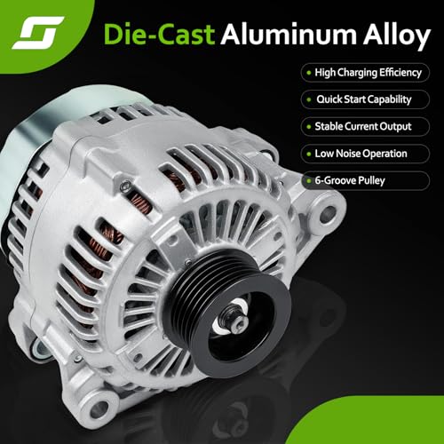 Alternator Replacement for 2007-2009 Kia Sorento 3.3 3.8L, Sedona 06-09, Borrego 10-11, 06-11 Hyundai Azera 3.3 3.8L, Veracruz 07-12, Entourage 07-10, Sonata 06-10, Santa Fe 07-09, 102211-3102, 11191N