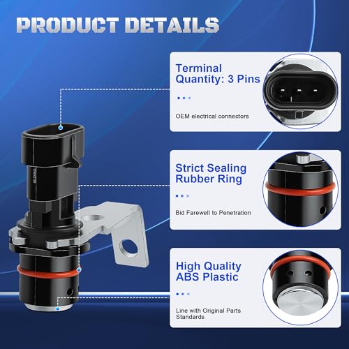 Crankshaft Position Sensor Compatible with 1999-2007 Chevy Silverado 1500 Tahoe Blazer S10 C1500 C2500 K1500 K2500 GMC Sierra Savana Yukon Jimmy Safari Cadillac Escalade Replaces 12596851, 10456042