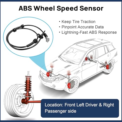ABS Wheel Speed Sensor Front Left Right Fits for 2007 2008 2009 2010 2011 2012 2013 Nissan Altima, 2009-2014 Maxima, Driver/Passenger, Replace ALS1442 ABS1552 SU12644 5S11191 ‎47910JA000, 2Pcs