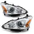 ADCARLIGHTS 2013 2014 2015 Nissan Altima Headlight Assembly Only fit 4Door Clear Lens Chrome Housing with Amber Reflector Headlamp Replacement Left and Right Pair(Does Not Fit Xenon/HID)（W/O Bulbs）