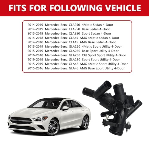 Effoexparts Engine Coolant Thermostat Housing For Mercedes-Benz CLA250 2014-2019/ GLA250 2015-2019/ CLA45 2014-2018/ GLA45 2015-2019 Replaces 2702000615 2702000415 2702002200