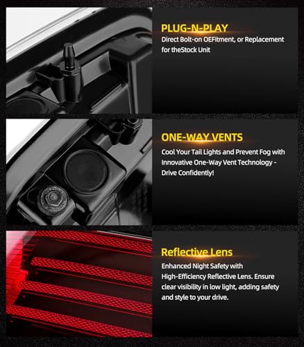 OKLPF Rear Brake Tail Light Compatible With 2009 2010 2011 2012 2013 2014 Ford F150 F-150,Replace Red Taillight Assembly Red Smoked Tail light,Included A Luxurious Box,Driver and Passenger Side