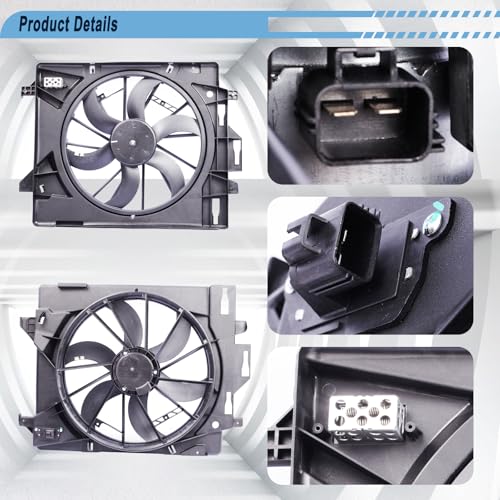 Gjhch Radiator Cooling Fan Compatible with 08-15 Town & Country, 5058674AA