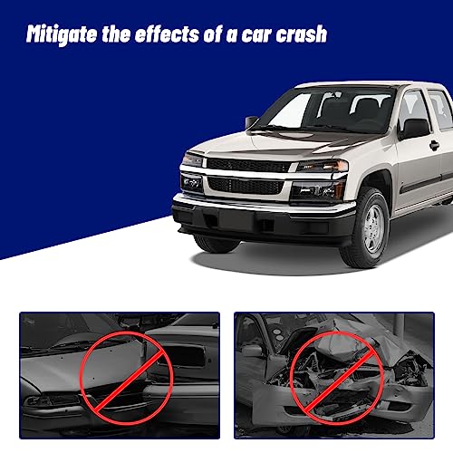 JustDrivably Front Grille Grill With Dark Gray Mesh Insert Compatible With 2004-2012 Chevrolet Colorado (With Chromed Center Molding Bar)