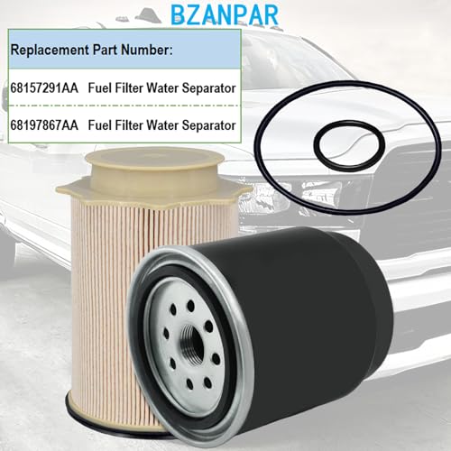 BZANPAR Fuel Filters for Ram 2500 3500 4500 5500 6.7 Cummins Diesel, Fuel Filter for 2013 2014 2015 2016 2017 2018 Dodge Ram 6.7 Diesel, Fuel Filter Water Separator Set Replace 68157291AA 68197867AA