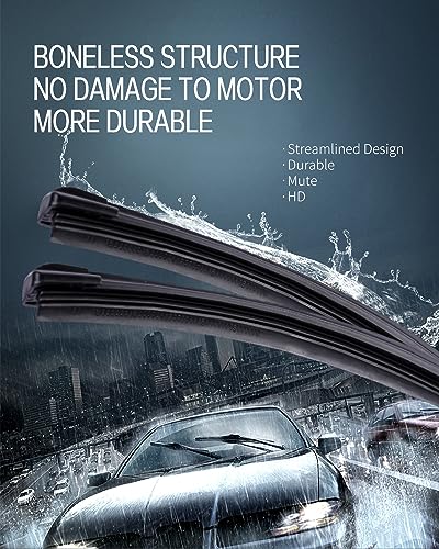 Replacement for BMW 525i 2004-2007，525Xi 2006-2010，M5 2006-2010 Silent Wipers -FAPIUO Front Windshield Wipers 24"+23" Blade Set (2 Pack) Pinch Tab