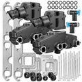 FASWORX Exhaust Manifold & Riser Kit for MerCruiser 5.0L (305), 5.7L (355), 6.2L (377) V8 Engines (Years 1983 - Early 2002) | Wet Joint 4” Center-Rise Elbow | Replaces 860246A15, 807988A03, 18-1953-2