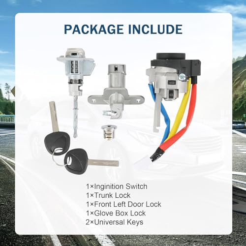 DICMIC Full Lock Cylinder Set Key Ignition Start Barrel Compatible with Hyundai Sonata 2015-2019 Sonata Hybrid 2016-2019 Replace# 81970-C1A00