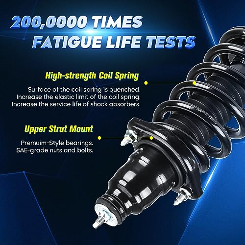 Rear Strut Shock Assembly w/Coil Spring for Honda Element (EX, LX) 2003-2011, Replace 171101L 171101R, Left & Right, 2PCS