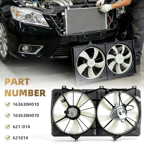 PartsFlow Radiator Cooling Fan Assembly for 2007 2008 2009 Toyota Camry Black 621-014