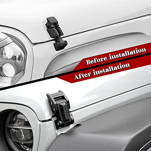 Seven Sparta Hood Latches Aluminum Hood Catch Compatible with Jeep Wrangler JK/JKU 2007-2017, JL/JLU 2018-2022 & Jeep Gladiator 2020-2022, 1 Pair (Base)