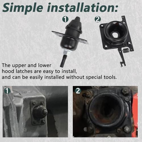VKVXCLON 4PCS Upper and Lower Latches & Hood Release Latch, Compatible with Volvo VN VNL Latches (2004-2018), for 20498998 8074938 20565619, for Driver and Passenger Side