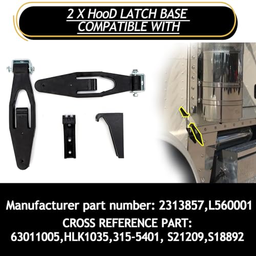 2 Pack For Peterbilt Kenworth Hood Latch Base Compatible With Peterbilt 357 367 377 378 379 388 389 & Kenworth T300 T600 T800 W900 Replace Part L56-0001 315-5401 HLK1035 2312857 2313857