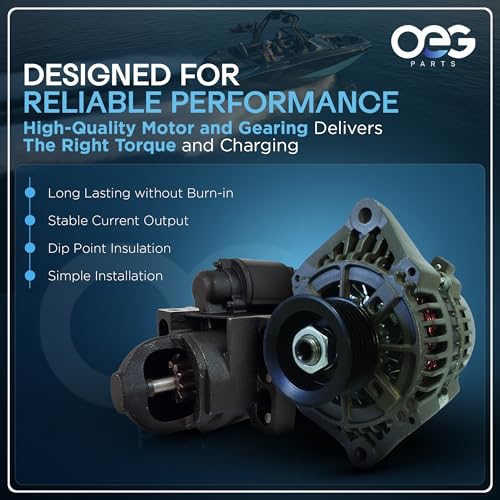 OEG Parts New Starter Compatible with SAE J1171 Marine Certified Mercruiser & Compatible with Volvo Penta V6 V8 Engines 1996-2007 Mando Verison M59601
