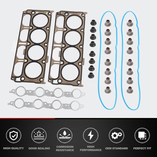 5.3 Full Cylinder Head Gasket Kit with ES72220 Bolts Compatible with 2007-2013 Buick, Chevy Silverado Suburban Tahoe, GMC Savana Sierra Yukon 5.3L Engine
