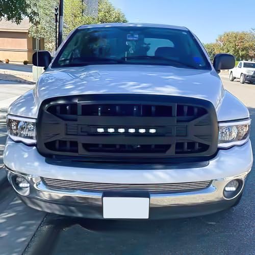 Allinoneparts Front Grille Compatible with 2002-2005 Dodge Ram 1500, 2003-2005 Ram 2500/3500, w/Off-Road Lights, Matte Black