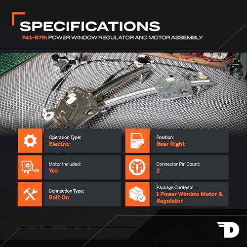Dorman 741-579 Rear Passenger Side Power Window Regulator And Motor Assembly Compatible with Select Cadillac / Chevrolet / GMC Models (OE FIX)