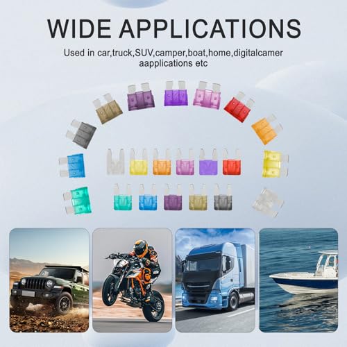 1332 Pcs Car Fuse Assortment Kit, 680PCS Mini Blade Fuses + 520 Standard Automotive Fuses + 132 Micro + Puller, RV/Camper/Truck/Motorcycle/Yacht Essentials (2A 3A 5A 7.5A 10A 15A 20A 25A 30A 35A 40A)