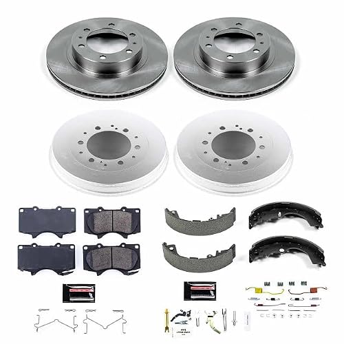 Power Stop KOE15231DK Autospecialty Front and Rear Replacement Brake Kit-OE Brake Drums & Ceramic Brake Pads For 2005-2022 Toyota Tacoma [6 Lug Models]