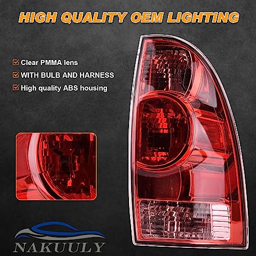 Nakuuly Tail Lights Compatible With 2005-2015 Toyota Tacoma (Halogen Red)