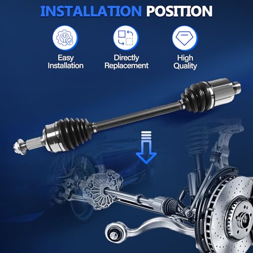 Maxfavor CV Axle Front FWD Replacement for Honda Civic 2006 2007 2008 2009 2010 2011 2.0L Si/MUGEN Si 4Cyl Manual, 2 pcs CV Axle Joint Shaft Assembly Driver and Passenger Side