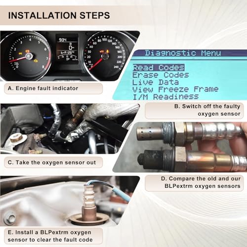 Oxygen O2 Sensor Upstream Downstream for Chry 300, for Dodge Challenger Charger Dakota Durango Grand Caravan Journey Neon Nitro, for Jeep Commander Grand Cherokee Wrangler JK 56028994AA, 56028994AB