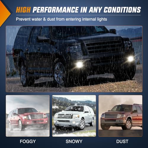 Nilight Fog Lights Assembly Compatible with 2007 2008 2009 2010 2011 2012 2013 2014 Ford Expedition 2008-2011 Ranger(Not Fit STX Package) w/H10 12V 42W Bulbs Clear Lens