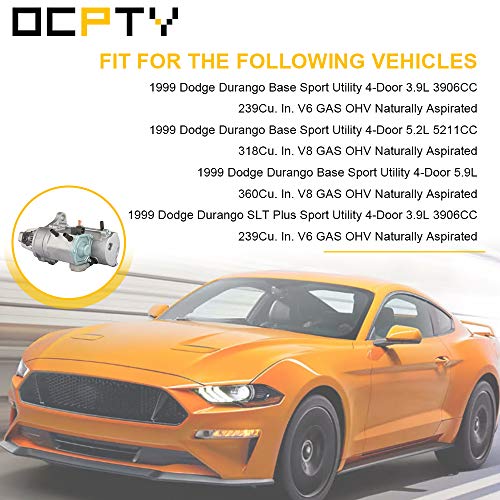 OCPTY Starter for 56027702AB fit for 1999 2000 2001 2002 2003 for Ram 1500 2500 3500 Van for Mitsubishi Raider 2006 2007 2008 2009 Pickup 2006 2007 2008 2009 for Mitsubishi Raider