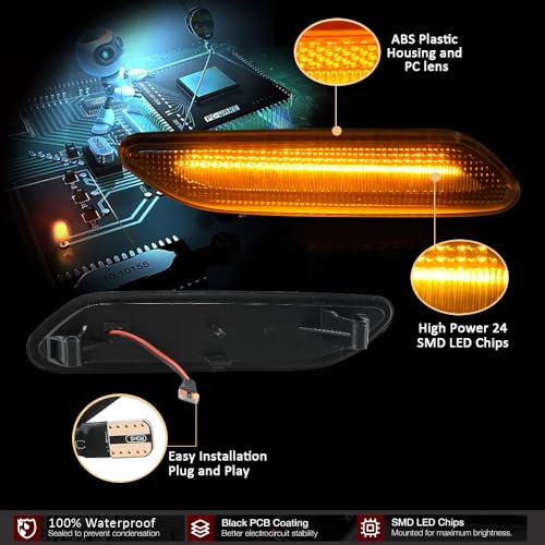 LED Side Marker Lights for Mini Cooper R60 R61 Countryman Paceman 2011-2016