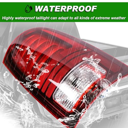 Lochnchn LED Tail Light Compatible with 2013-2018 Ram 1500 2014-2018 Ram 2500/3500 Rear Taillight with Blub Brake Lamp Assembly Red Lens Right Passenger Side Replace 68093080AB