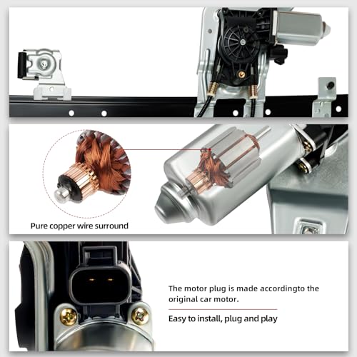 OVANOH Rear Left Driver Side Power Window Regulator Assembly W/Motor Compatible for Silverado Suburban Avalanche 1500 2500 3500 00-06 Cadillac Escalade 02-06 GMC Yukon XL Sierra 741-578