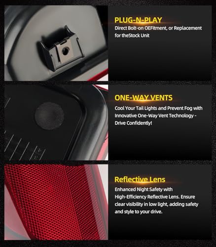 OKLPF Rear Brake Tail Light Compatible With 2004-2012 Chevy Colorado GMC Canyon Replace GM2800164 GM2801164,Replacement Red Taillight Assembly,Included A Luxurious Box,Driver and Passenger Side