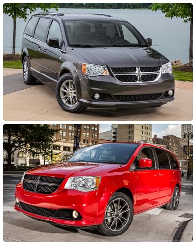 ADCARLIGHTS Compatible with 2011 2012 2013 2014 2015 2016 2018 2019 2020 Dodge Grand Caravan 08-16 Chrysler Town & Country Headlights Chrome Housing Amber Reflector Driver and Passenger（W/O Bulbs）