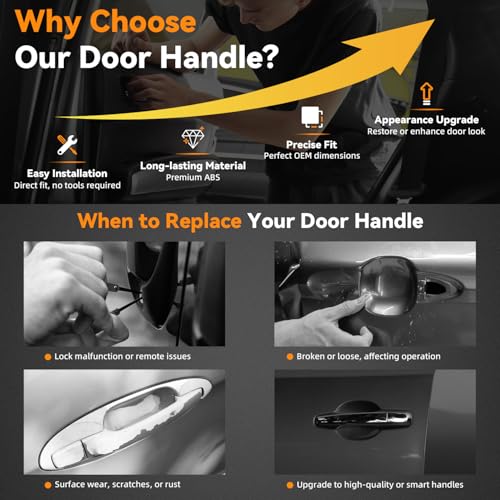 DEAL AUTO ELECTRIC PARTS Rear Driver Left Side Exterior Door Handle Replacement Kit, Compatible with 99-07 Chevy Silverado Avalanche Suburban Tahoe GMC Sierra Yukon Cadillac Escalade, 15107655