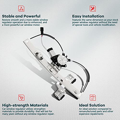 FINDAUTO Power Window Regulator Rear Right Passenger Side with Motor fits for Pontiac Grand Prix for 2004-2008, 15869654, 748-267