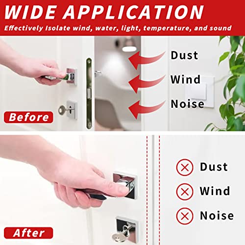 50 Feet D-Shape Rubber Weather Stripping Door Seal Strip, Fingwerk Self-Adhesive Backing Door Weatherstripping for Door Frame Insulation Large Gap, Easy Cut to Size with Tailor Scissors(Black)